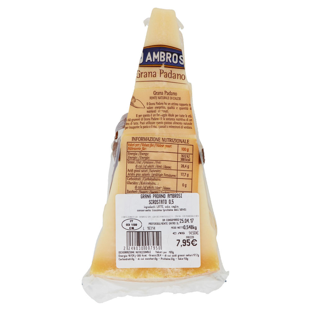GRANA PADANO DOP 15 MESI AMBROSI SCROSTATO SV 500 G CA - 1