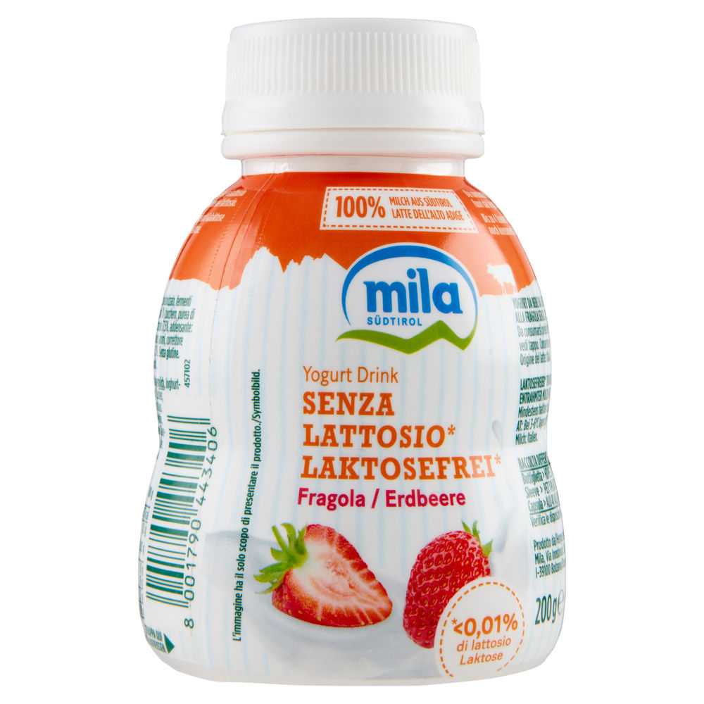 YOGURT DA BERE MILA SENZA LATTOSIO FRAGOLA BOTTIGLIA PLASTICA G 200 - 1
