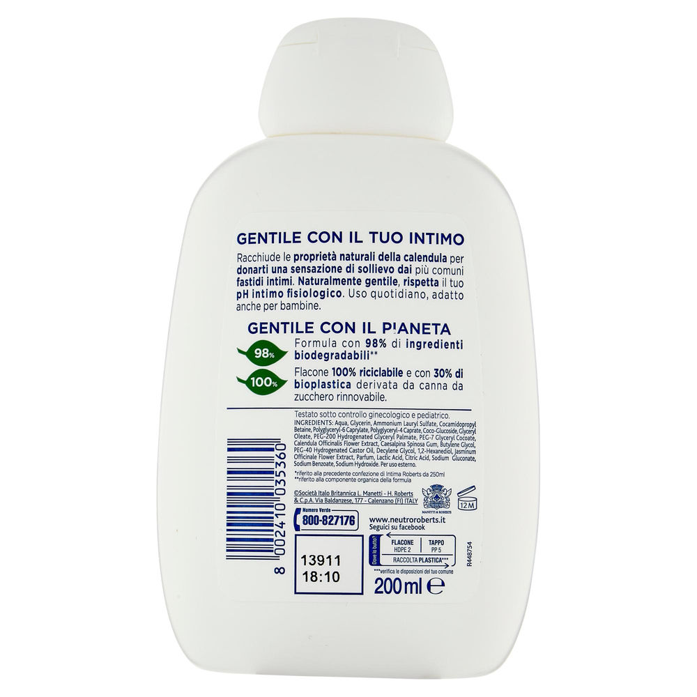 DETERGENTE INTIMO NEUTRO ROBERTS LENITIVO FLIP TOP ML 200 - 1