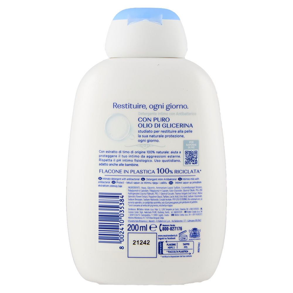 DETERGENTE INTIMO NEUTRO ROBERTS ANTIBATTERICO FLIP TOP ML 200 - 1