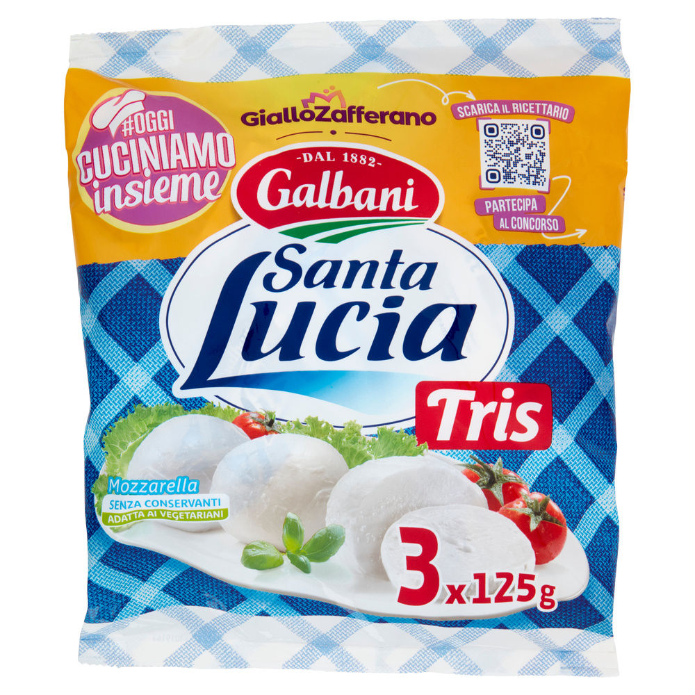 MOZZARELLA SANTA LUCIA TRIS GALBANI 3X125G SGOCC.  375G - 10
