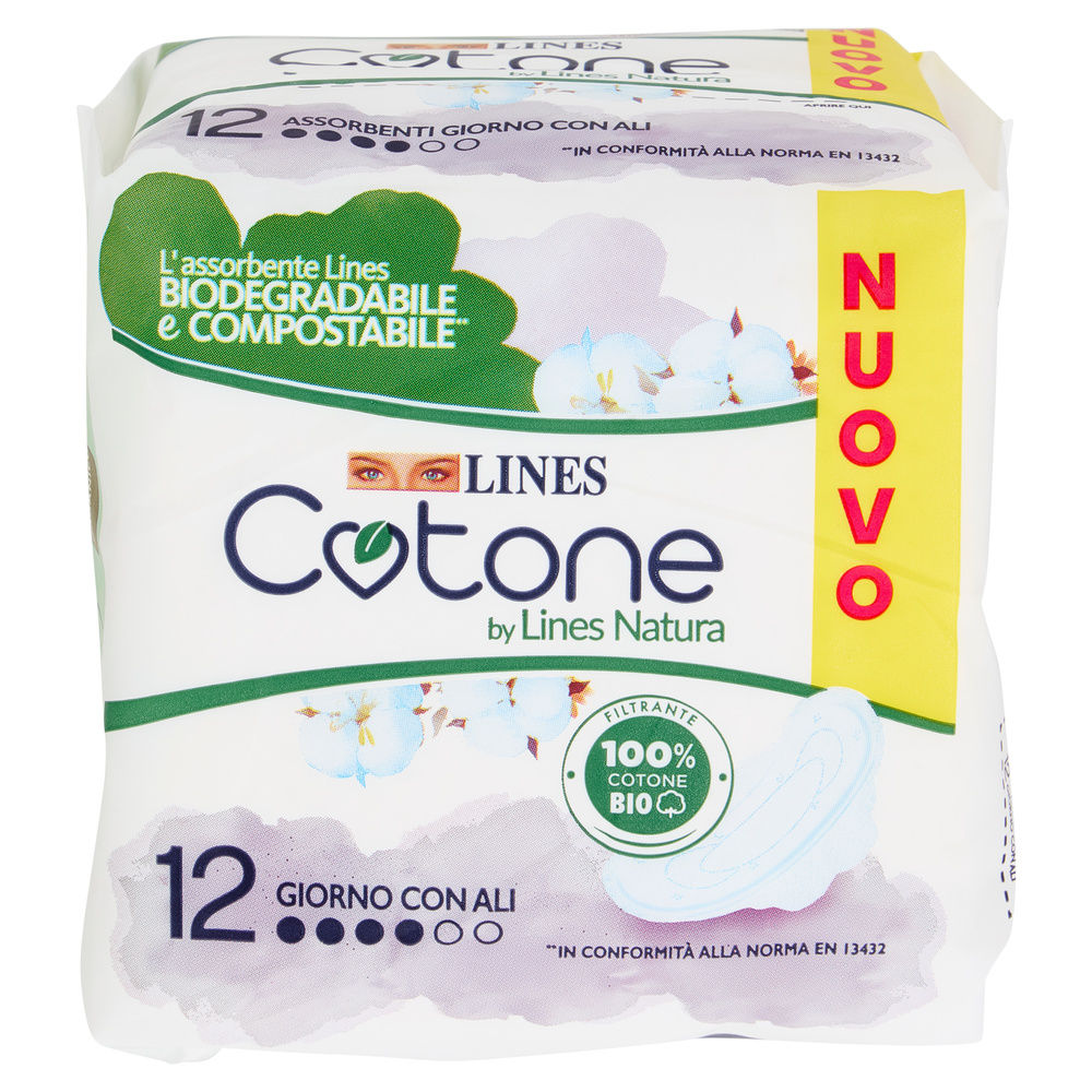 ASSORBENTI LINES COTONE BIO ULTRA ALI PZ.10+2GRATIS - 4