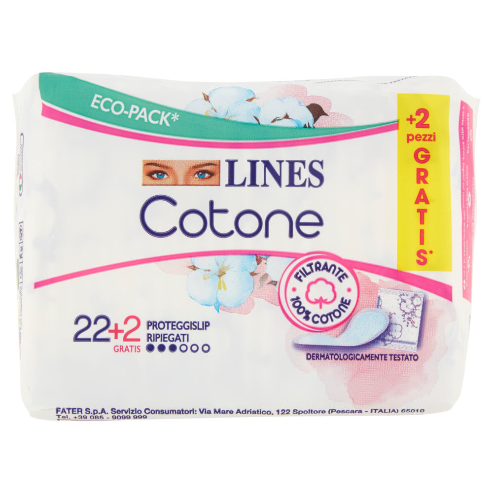 SALVASLIP LINES COTONE BIO RIP. PZ.22+2GRATIS - 5