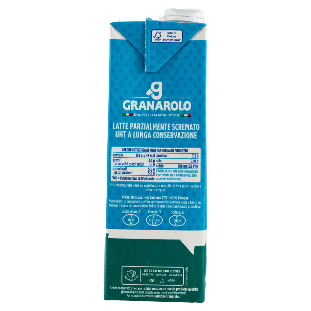 LATTE PARZIALMENTE SCREMATO ITA ALTA QUALITA' GRANAROLO MID 1L - 7