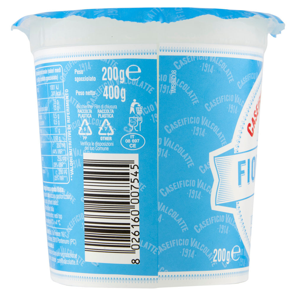 FIORDILATTE VALCOLATTE BICCHIERE G 400 SGOCC. G 200 - 2