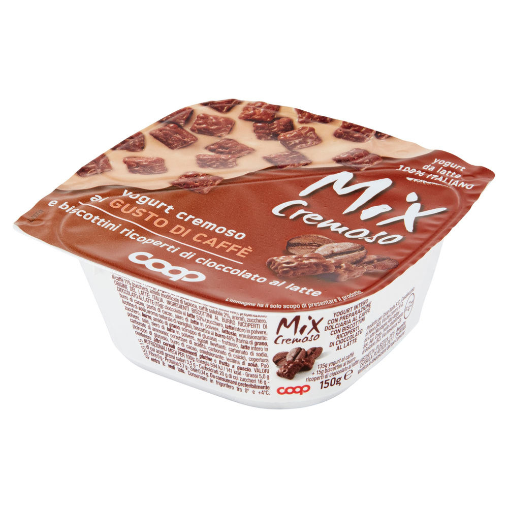 MIX CREMOSO COOP YOG CAFFE'+BISCOTTI CIOCCOLATO AL LATTE G 150 - 8
