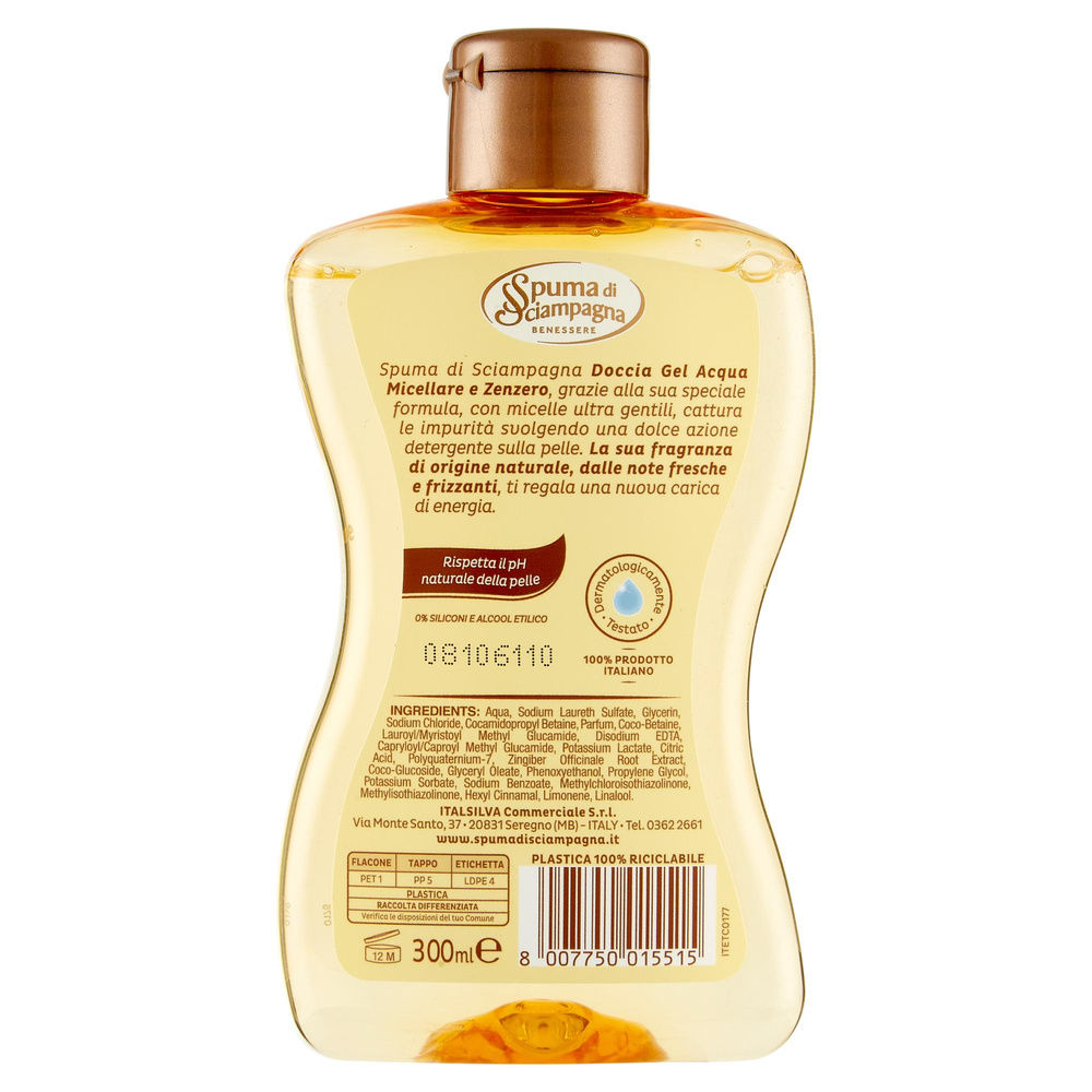 DOCCIASCHIUMA GEL SPUMA DI SCIAMPAGNA ANTISTRESS ZENZERO ML 300 - 1