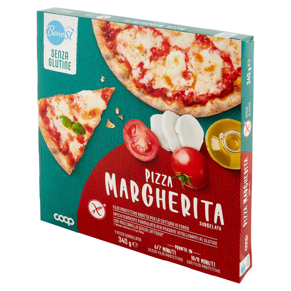 PIZZA MARGHERITA SENZA GLUTINE MOZZ. DELATTOSATA BENE SI' COOP SURG. G 340 - 8