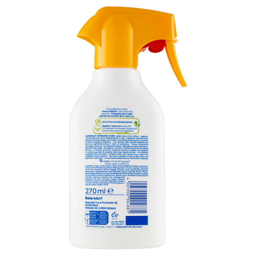 SOLARE TRIGGER NIVEA SUN KIDS SENSITIVE PROTECT FP50+ ML 270 - 1
