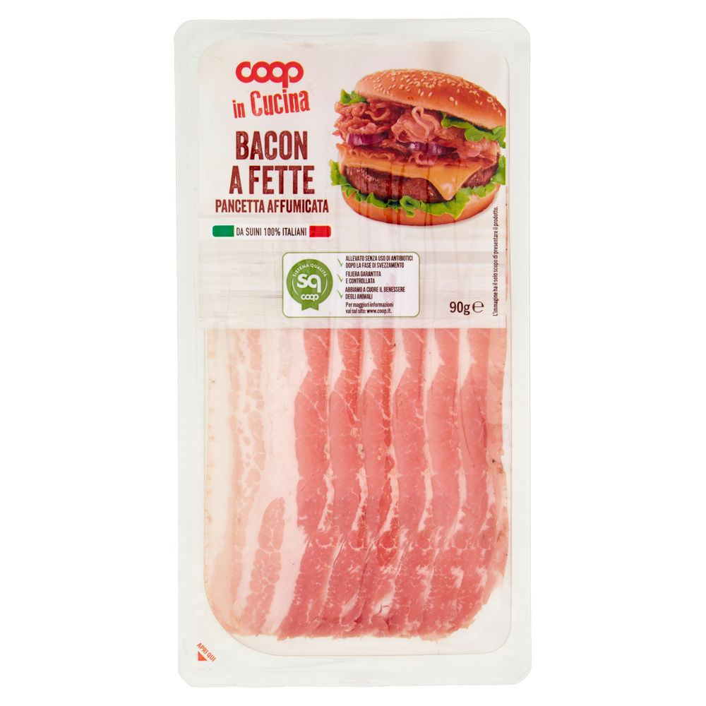 PANCETTA BACON AFFUM. SUINI ALL.S/ANTIB.DOPO SVEZZ COOP AFF. VH G 90 - 3