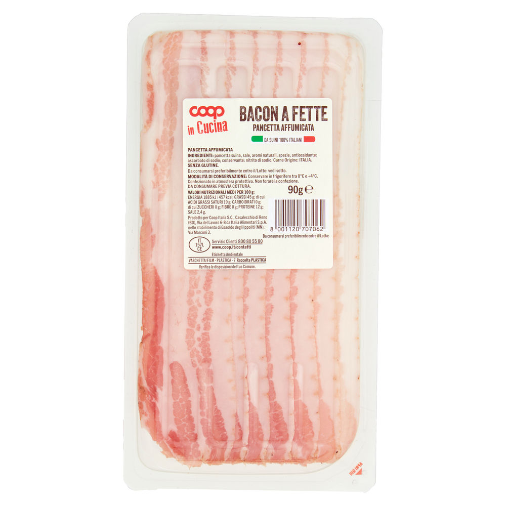 PANCETTA BACON AFFUM. SUINI ALL.S/ANTIB.DOPO SVEZZ COOP AFF. VH G 90 - 1