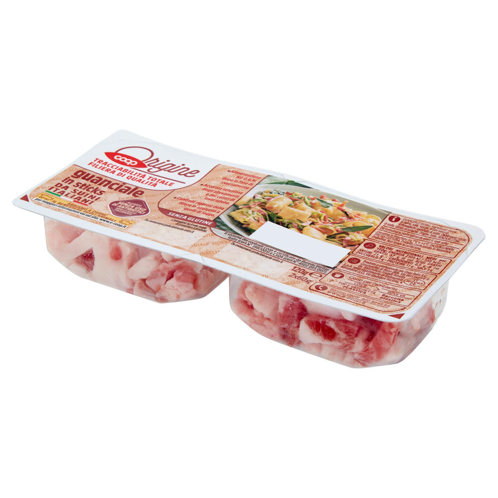 GUANCIALE STICK ORIGINE DA SUINI ALL.S/ ANTIB.DOPO SVEZZ COOP PZ 2 G120 - 6
