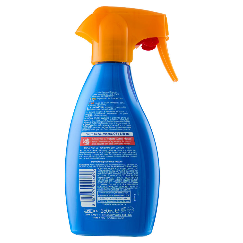 LATTE SOLARE LEOCREMA TRIPLA PROTEZIONE SPRAY SPF 30 ML 250 - 1