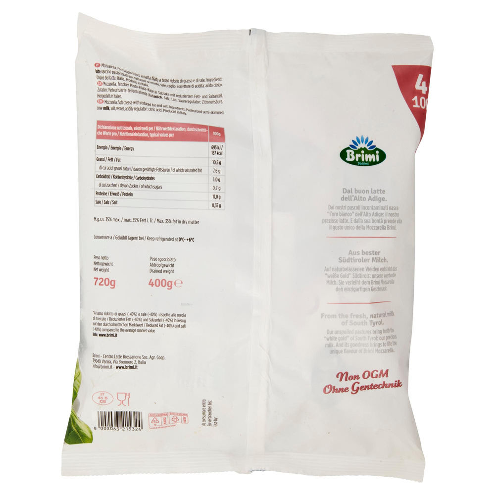 BRIMI MOZZARELLA ARMONIA PALLA 4X100GR - 1