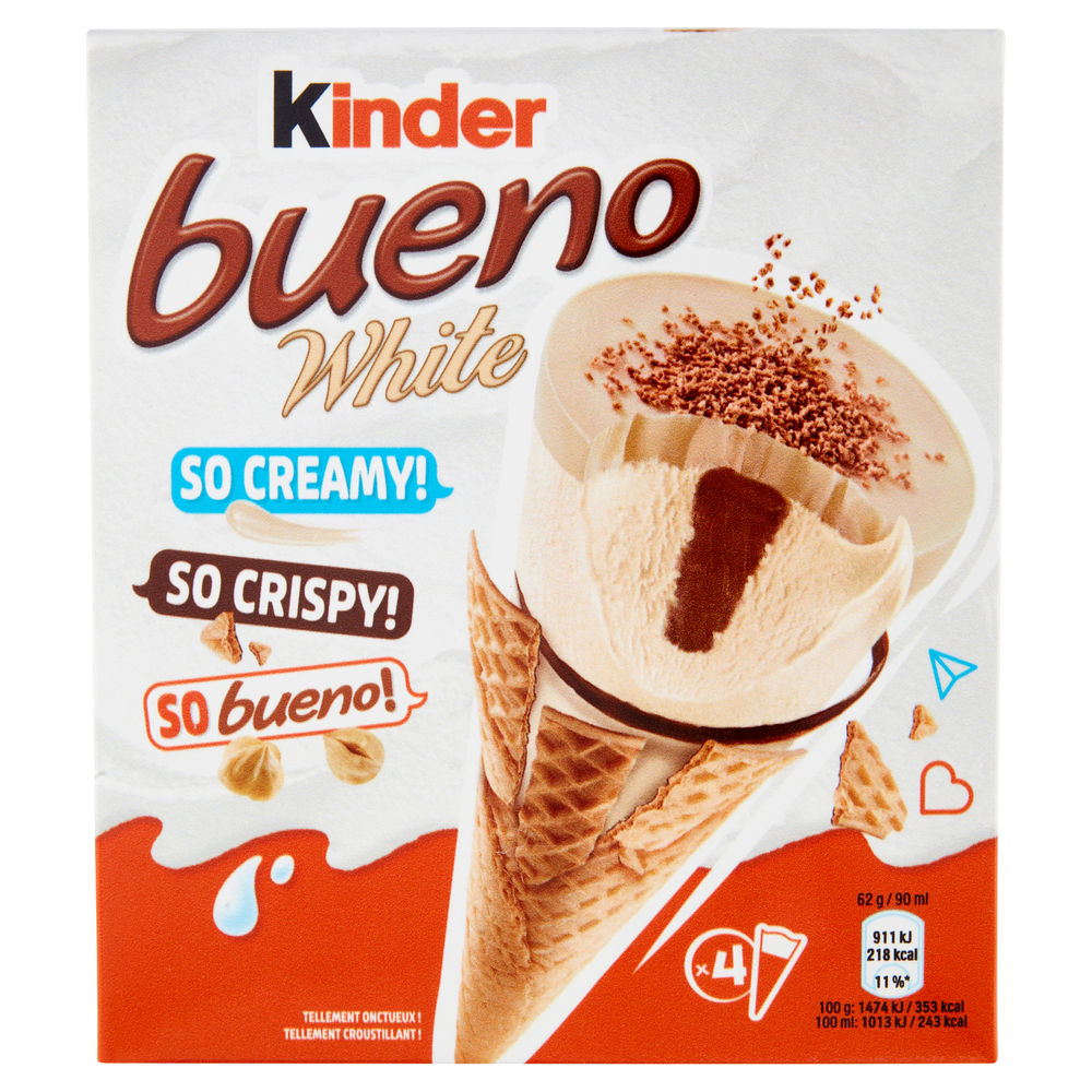 KINDER BUENO ICE CREAM CONE WHITE X4 G 248 - 0