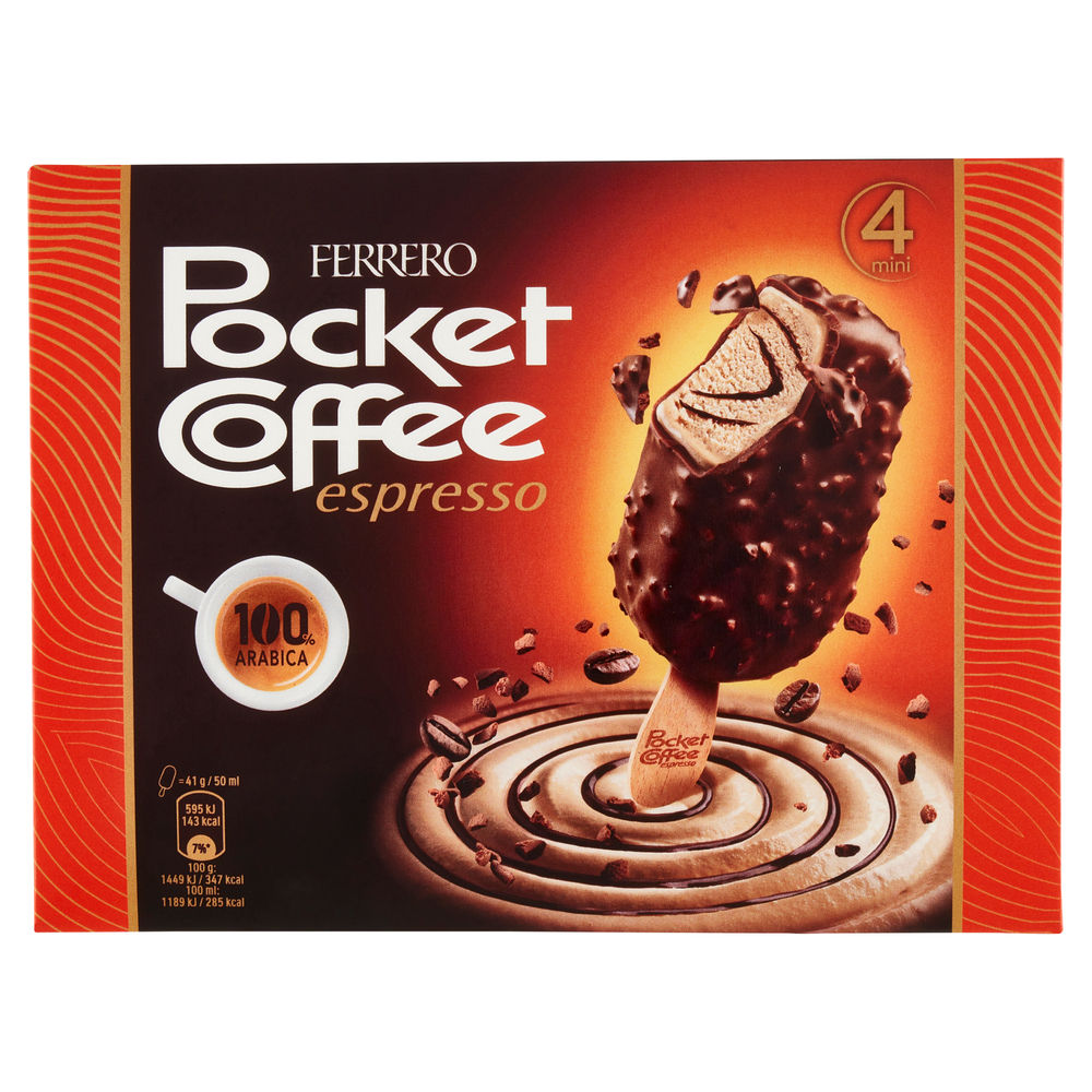 POCKET COFFEE ICE CREAM STICK FERRERO X4 G 164 - 0