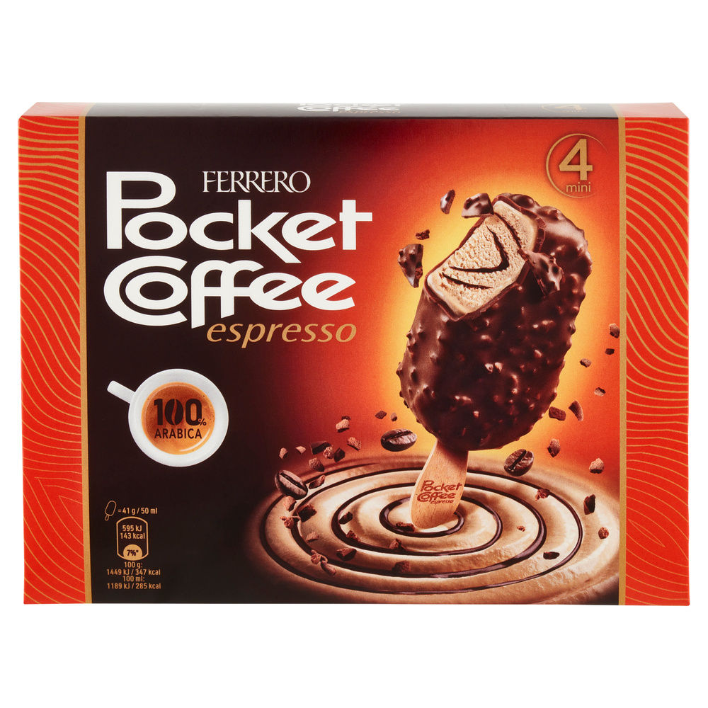 POCKET COFFEE ICE CREAM STICK FERRERO X4 G 164 - 5