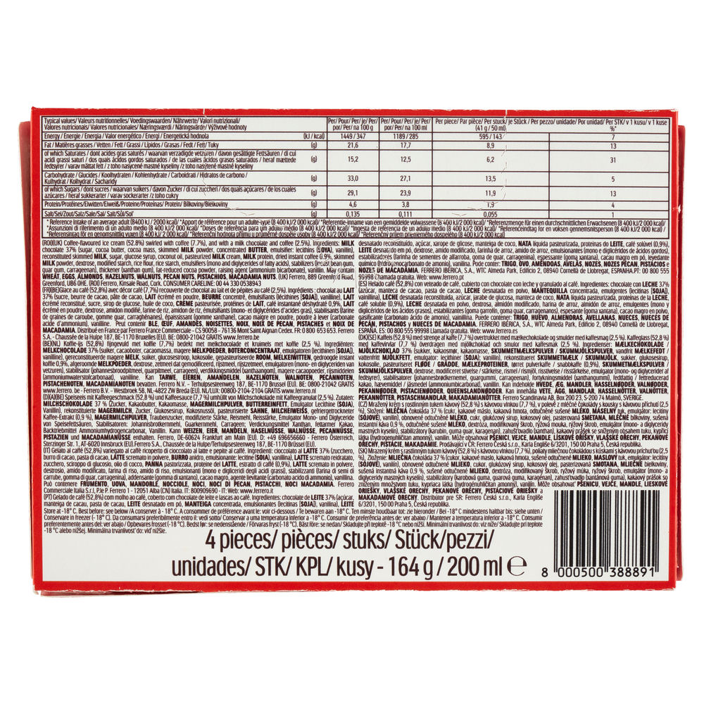POCKET COFFEE ICE CREAM STICK FERRERO X4 G 164 - 1