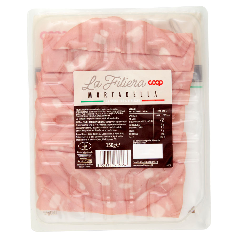 MORTADELLA DA SUINI ALL. S/ANTIB. DOPO SVEZZ. COOP AFF. VH G 150 - 1