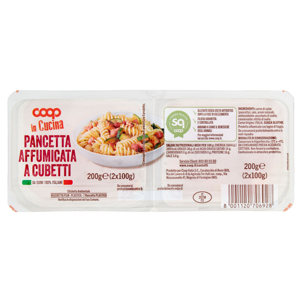 PANCETTA AFFUM.CUBETTI DA SUINI ALL.S/ANTIB. DOPO SVEZZ COOP PZ 2 G 200 - 9