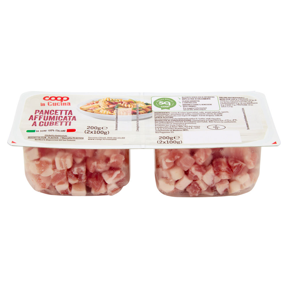 PANCETTA AFFUM.CUBETTI DA SUINI ALL.S/ANTIB. DOPO SVEZZ COOP PZ 2 G 200 - 4