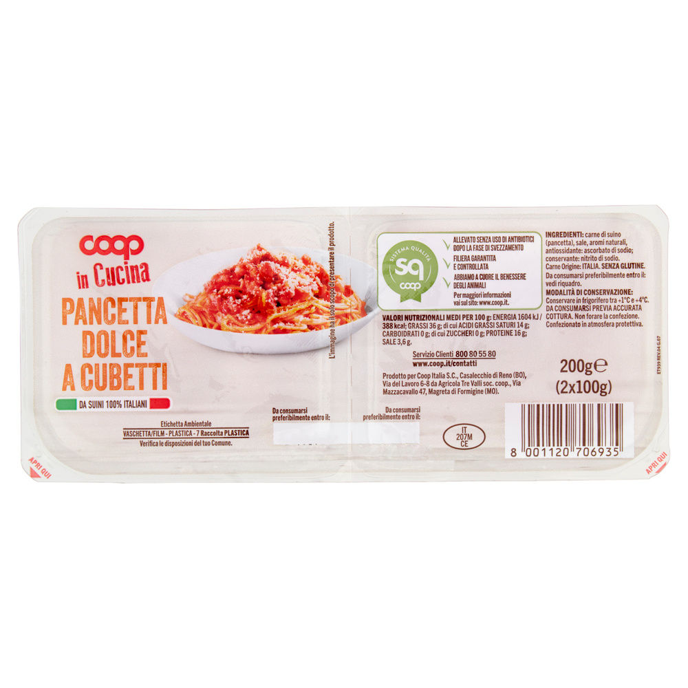 PANCETTA DOLCE CUBETTI SUINI ALL.S/ANTIB. DOPO SVEZZ COOP PZ 2 VH G 200 - 7