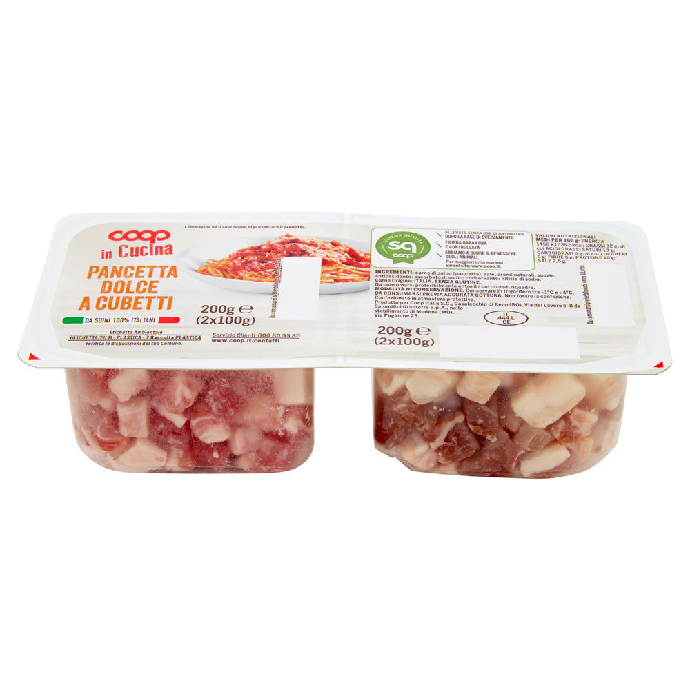 PANCETTA DOLCE CUBETTI SUINI ALL.S/ANTIB. DOPO SVEZZ COOP PZ 2 VH G 200 - 4