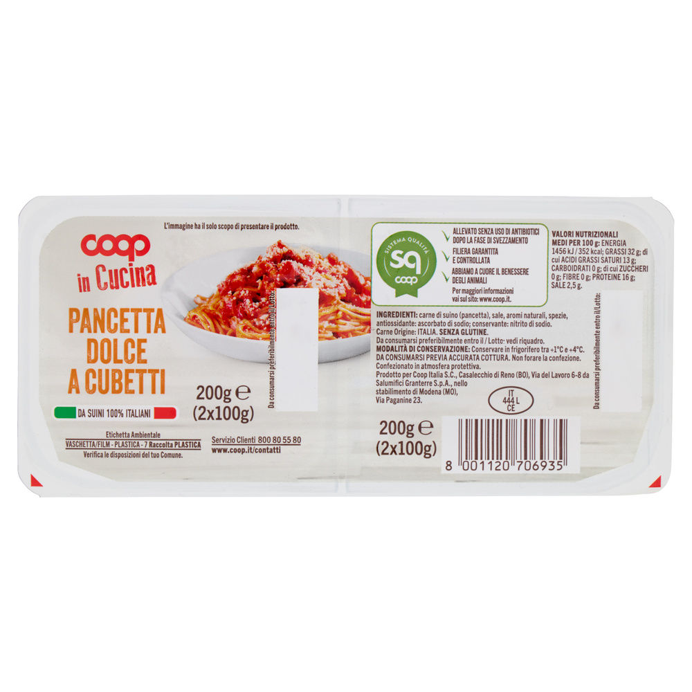 PANCETTA DOLCE CUBETTI SUINI ALL.S/ANTIB. DOPO SVEZZ COOP PZ 2 VH G 200 - 5