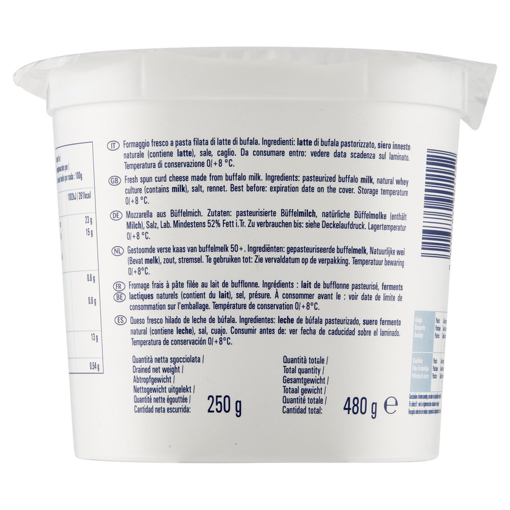 MOZZARELLA BUFALA CAMPANA DOP FATTORIE GAROFALO G250 - 1