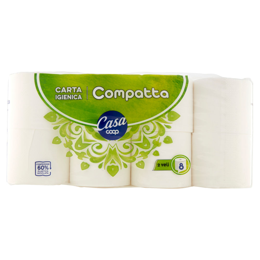 CARTA IGIENICA COOP CASA COMPATTA FSC 2VELI 352STRAPPI PZ 8 - 1