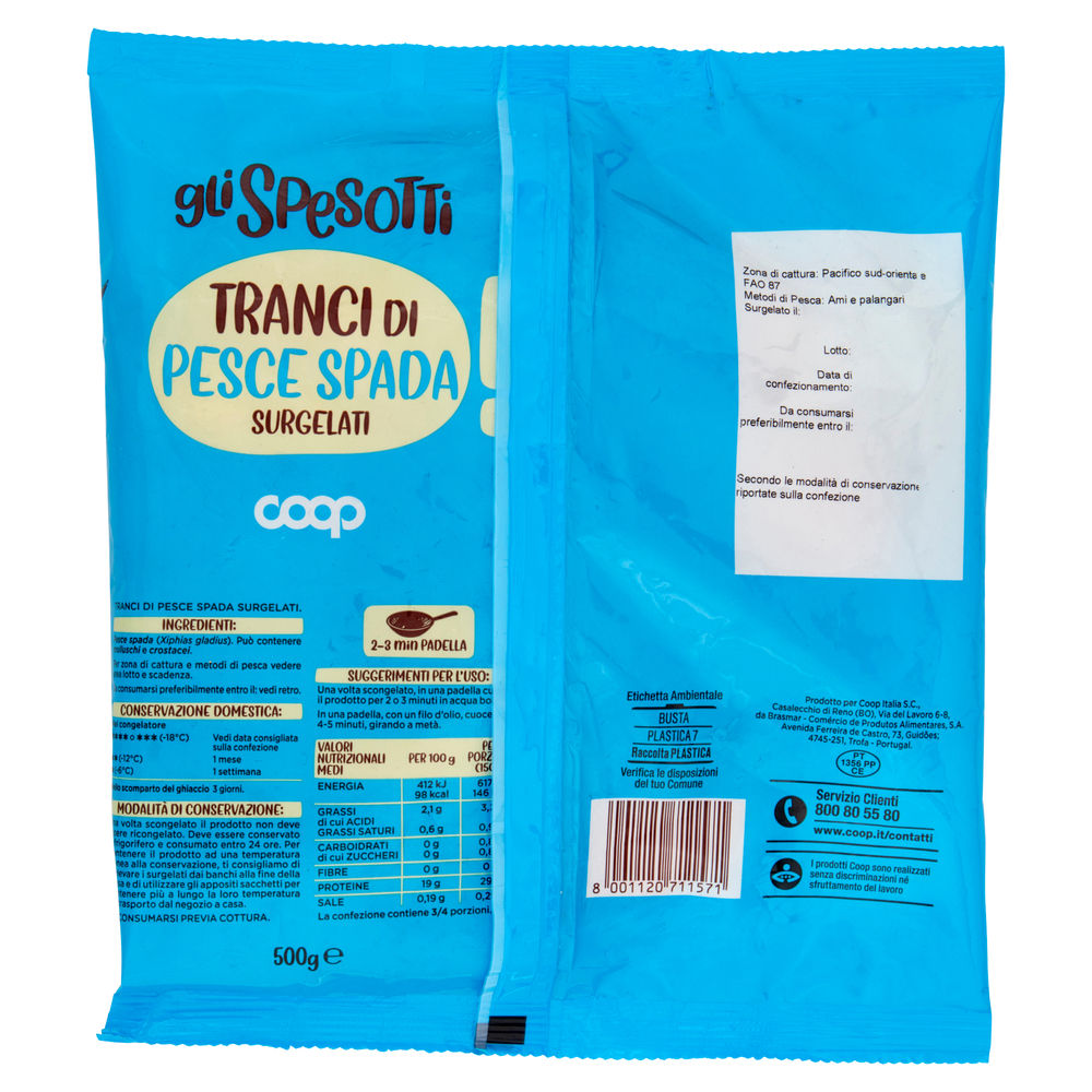 TRANCI DI PESCE SPADA GLI SPESOTTI COOP BUSTA G 500 - 1