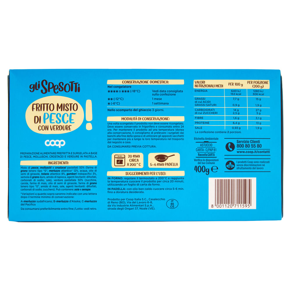 FRITTO MISTO DI PESCE E VERDURE GLI SPESOTTI COOP ASTUCCIO G 400 - 1