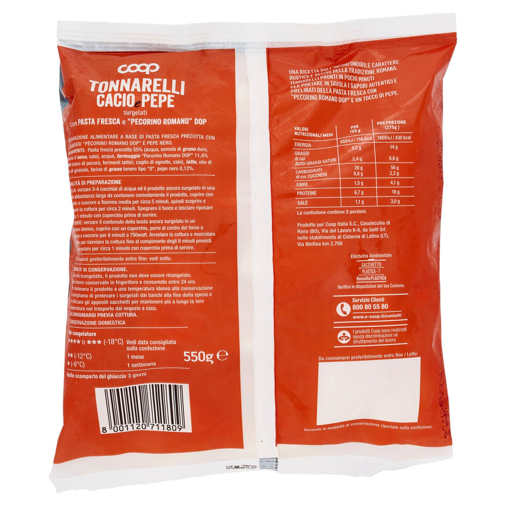 TONNARELLI CACIO E PEPE X 2 PORZ. COOP BUSTA SURG. G 550 - 1