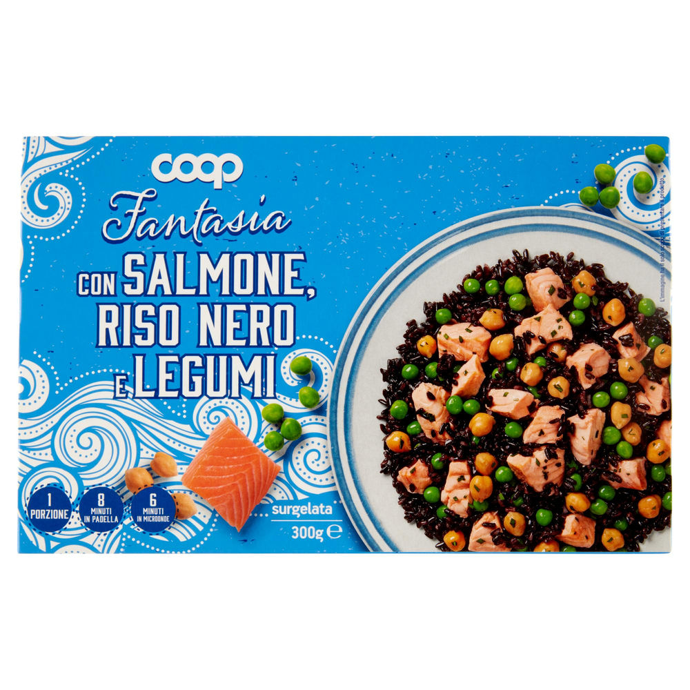 FANTASIA CON SALMONE, RISO NERO E LEGUMI SURG. COOP G 300 - 0