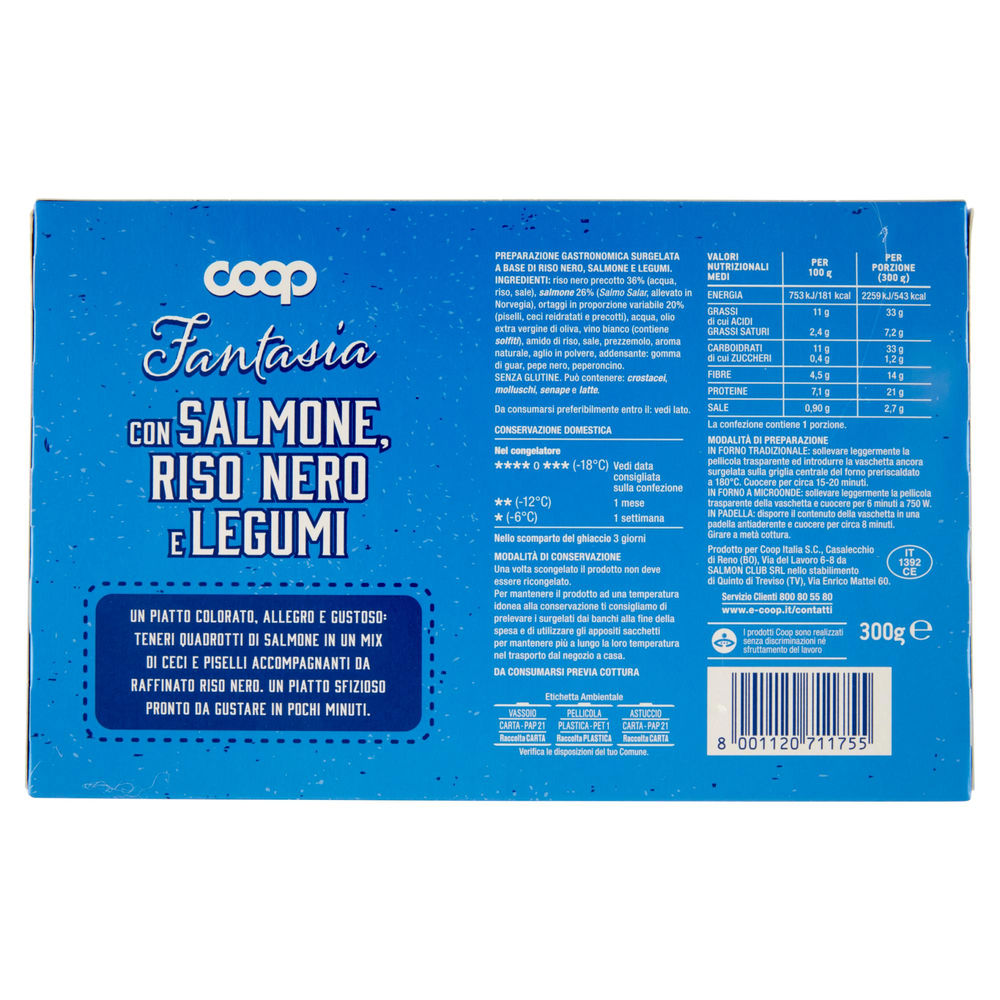 FANTASIA CON SALMONE, RISO NERO E LEGUMI SURG. COOP G 300 - 1