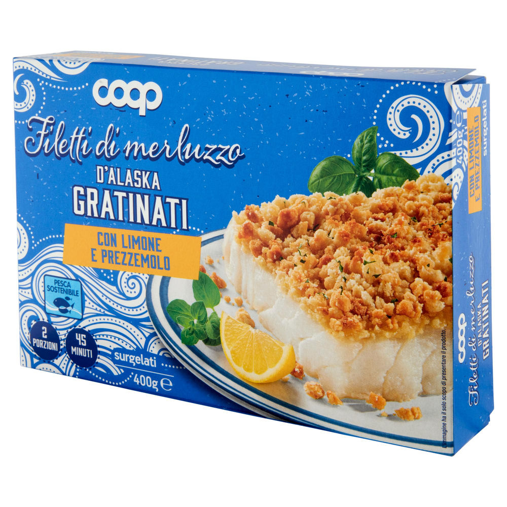 FILETTI DI MERLUZZO D'ALASKA GRATINATI CON LIMONE E PREZZEMOLO COOP SURG. G 400 - 6