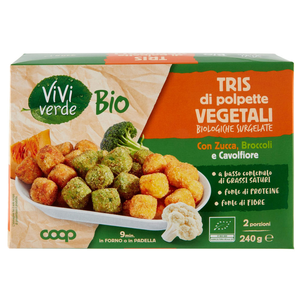 TRIS DI POLPETTINE VEGETALI BIO VIVIVERDE COOP ASTUCCIO G 240 - 3