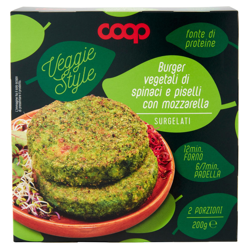 BURGER VEGETALI CON SPINACI E MOZZARELLA COOP ASTUCCIO G 200 - 5