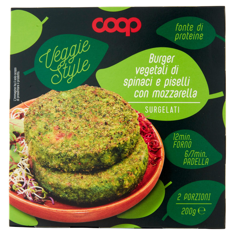 BURGER VEGETALI CON SPINACI E MOZZARELLA COOP SURG. G 200 - 6