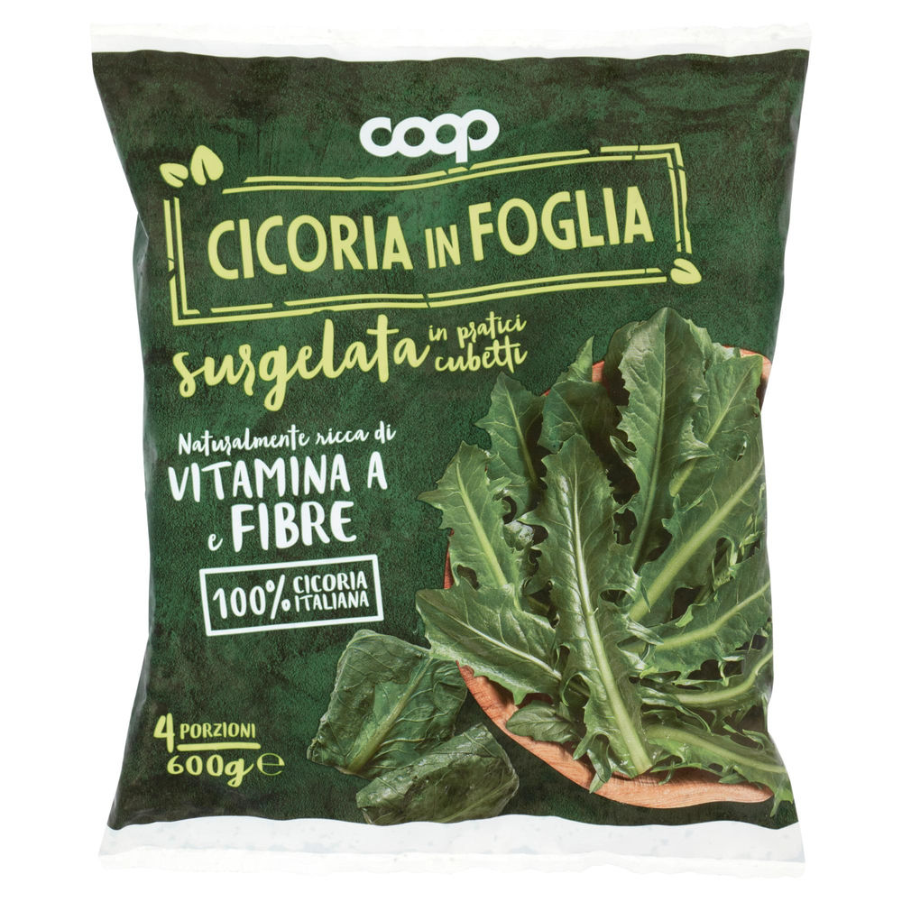 Cicoria a cubetti foglia intera coop busta g 600