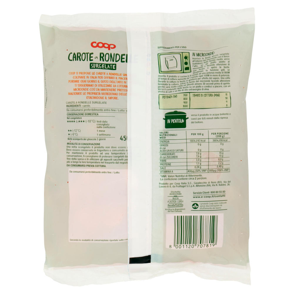 CAROTE A RONDELLE MICOONDABILI COOP BUSTA G 450 - 1