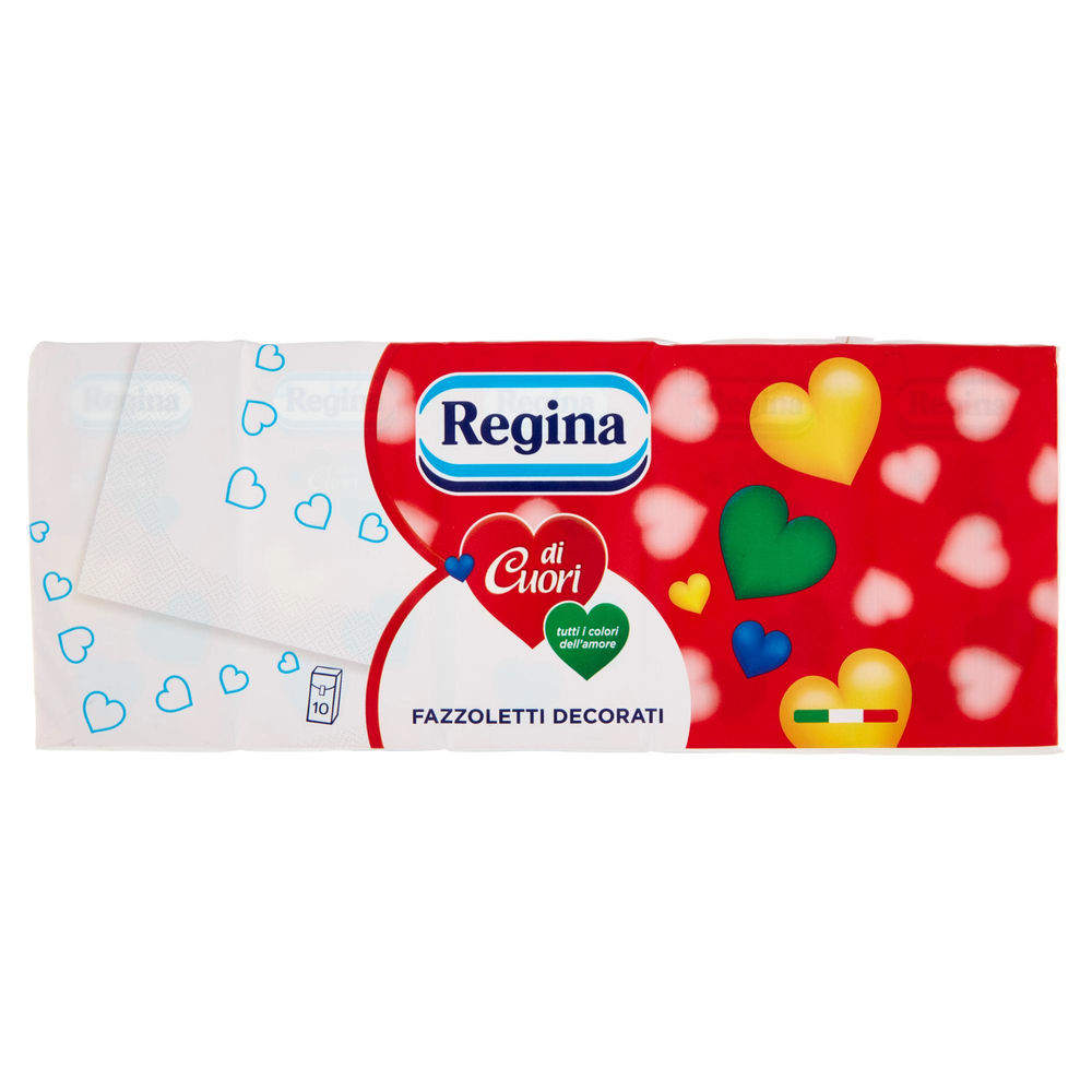 FAZZOLETTI REGINA DI CUORI DECORATI 4VELI 9X PZ.10 - 1