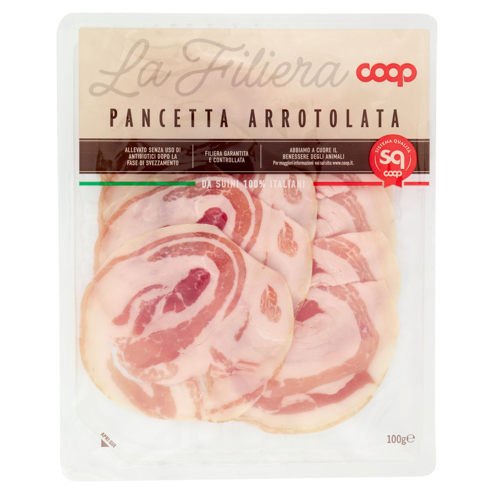 PANCETTA ARROTOLATA DA SUINI ALL.S/ANTIB. DOPO SVEZZ COOP AFF. VH G 100 - 0