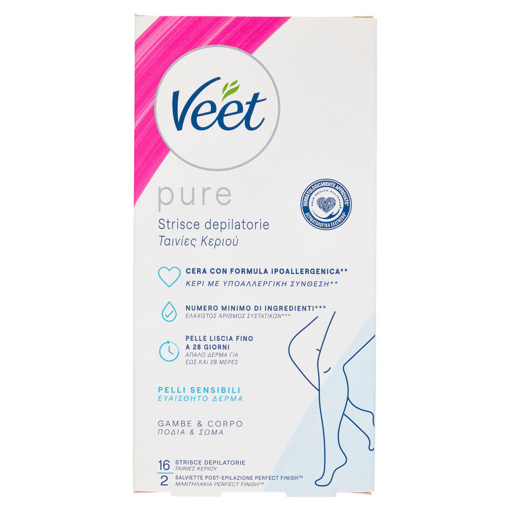 STRISCE DEPILATORIE IPOALLERGENICHE VEET PURE CORPO PZ.16 - 0
