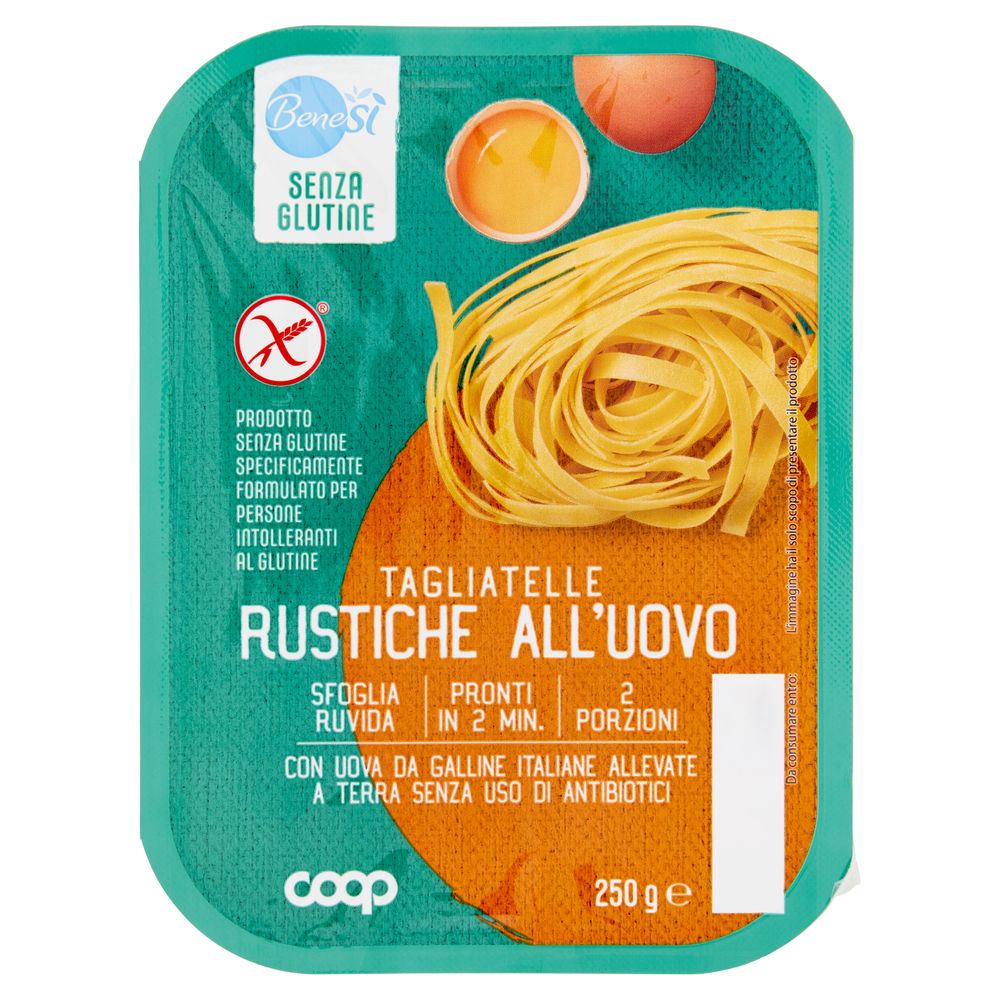 Tagliatelle all'uovo senza glutine bene si' coop g 250