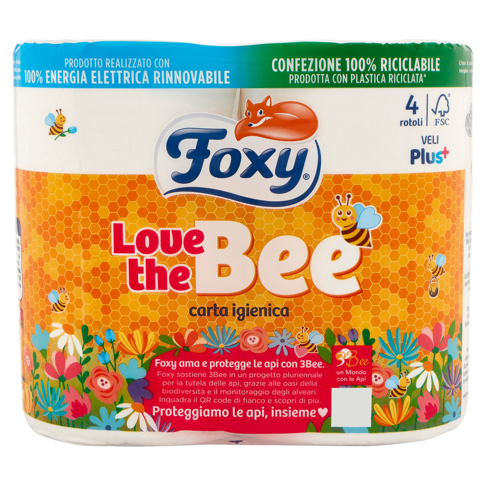 CARTA IGIENICA FOXY LOVE THE BEE 2VELI PZ.4 - 0