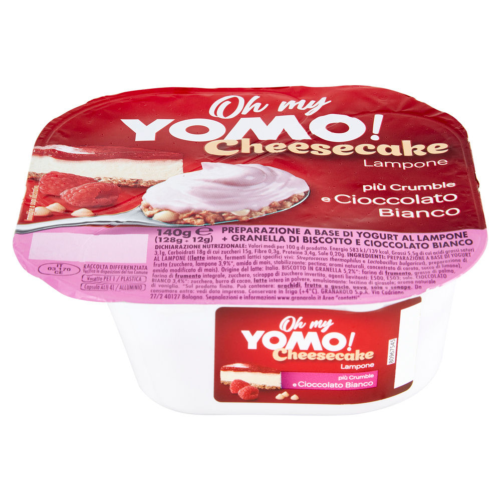 YOGURT CHEESECAKE LAMPONE/CRUMBLE BISCOTTO/CIOCCOLATO BIANCO OH MY YOMO! G 140 - 3
