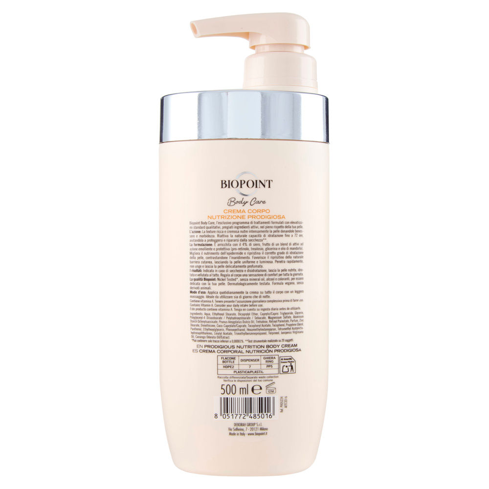 CREMA NUTRIZIONE PRODIGIOSA BIOPOINT BODY CARE ML. 500 - 6