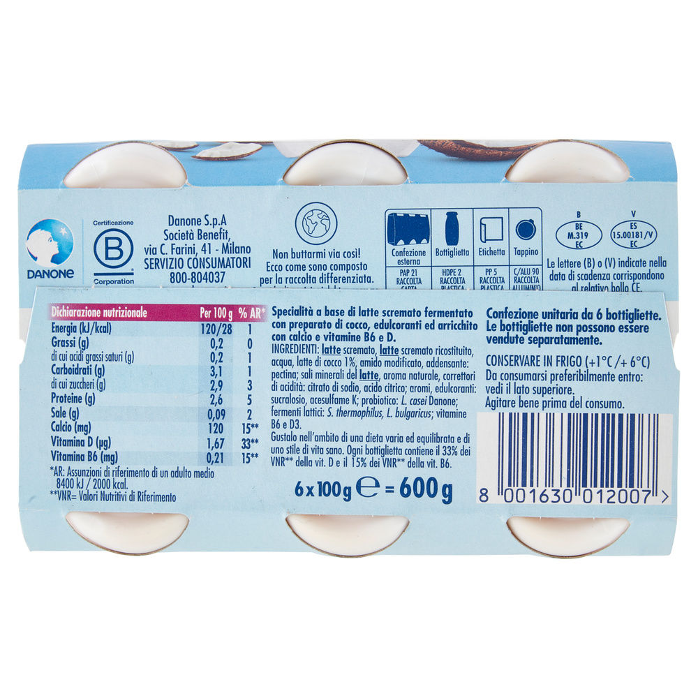 ACTIMEL 0% COCCO 6X100G - 6
