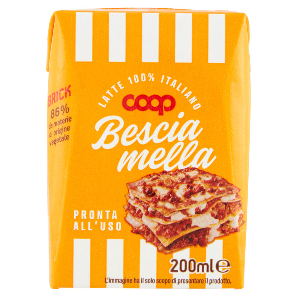 Besciamella uht coop con latte italiano brick 200 ml